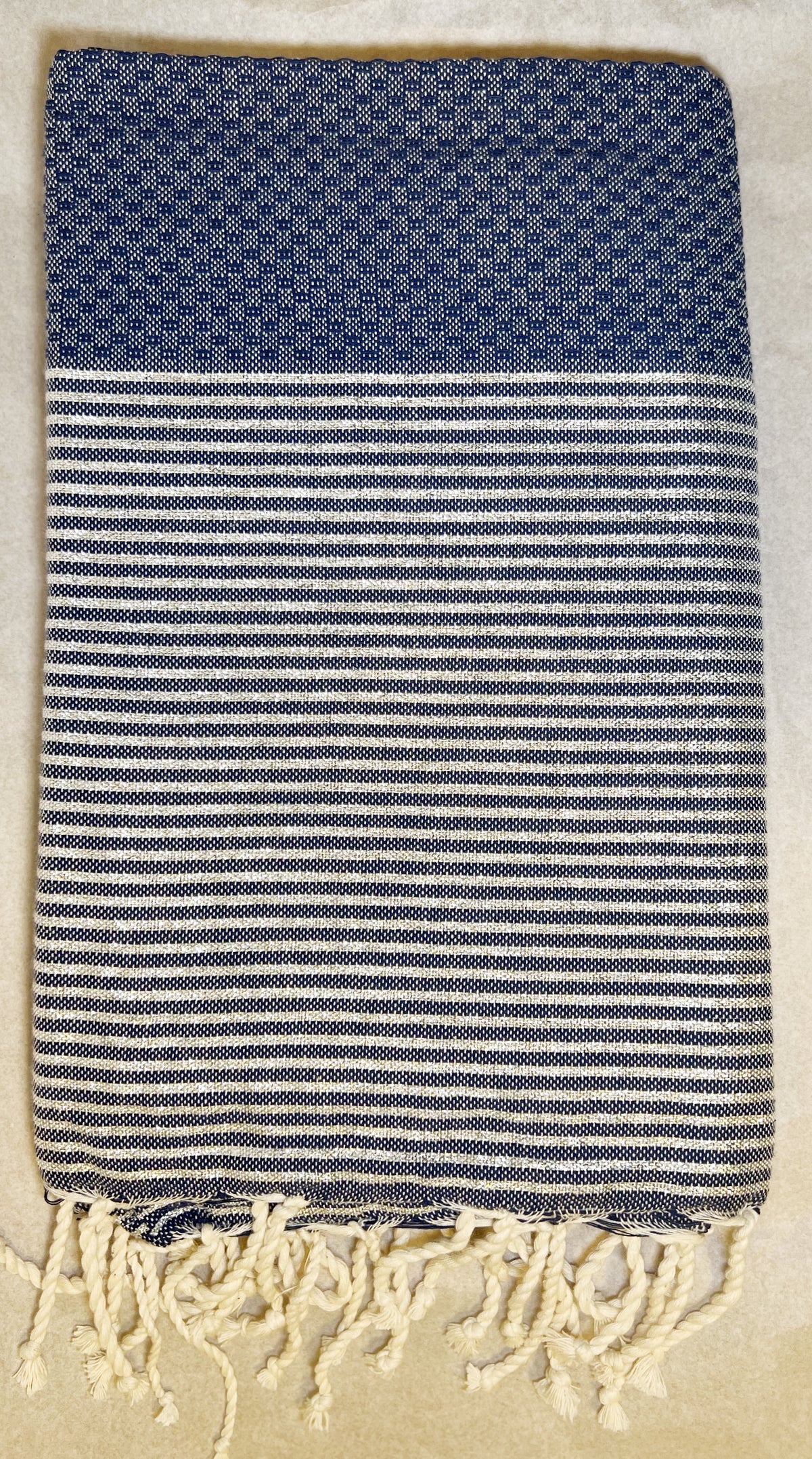 Telo Mare Fouta Lurex Blu/Argento
