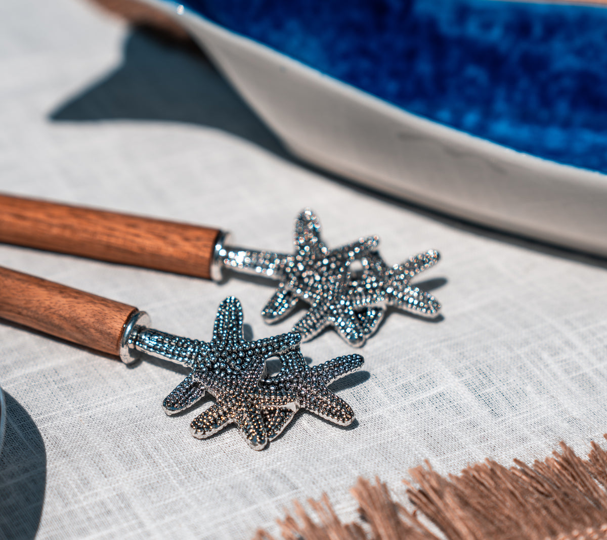 Posate Legno e Stelle Marine Argento