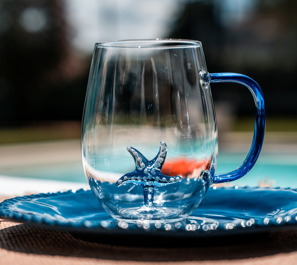 Tazza con Stella marina in vetro