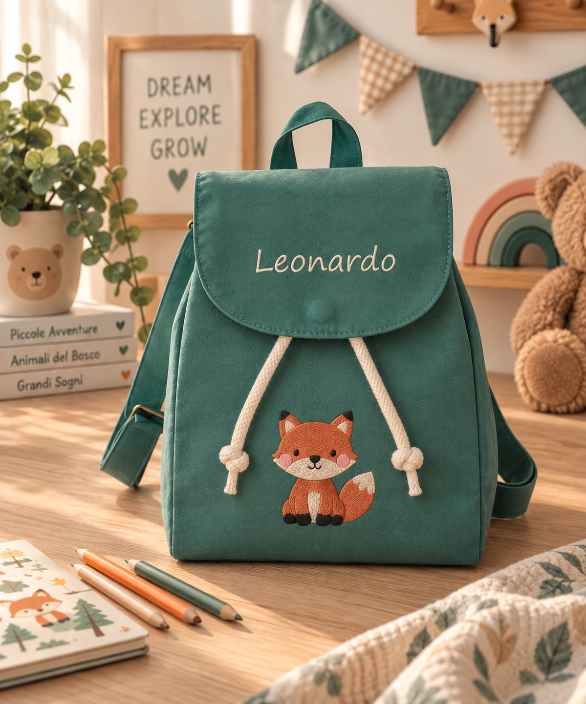 Zaino personalizzato con ricamo