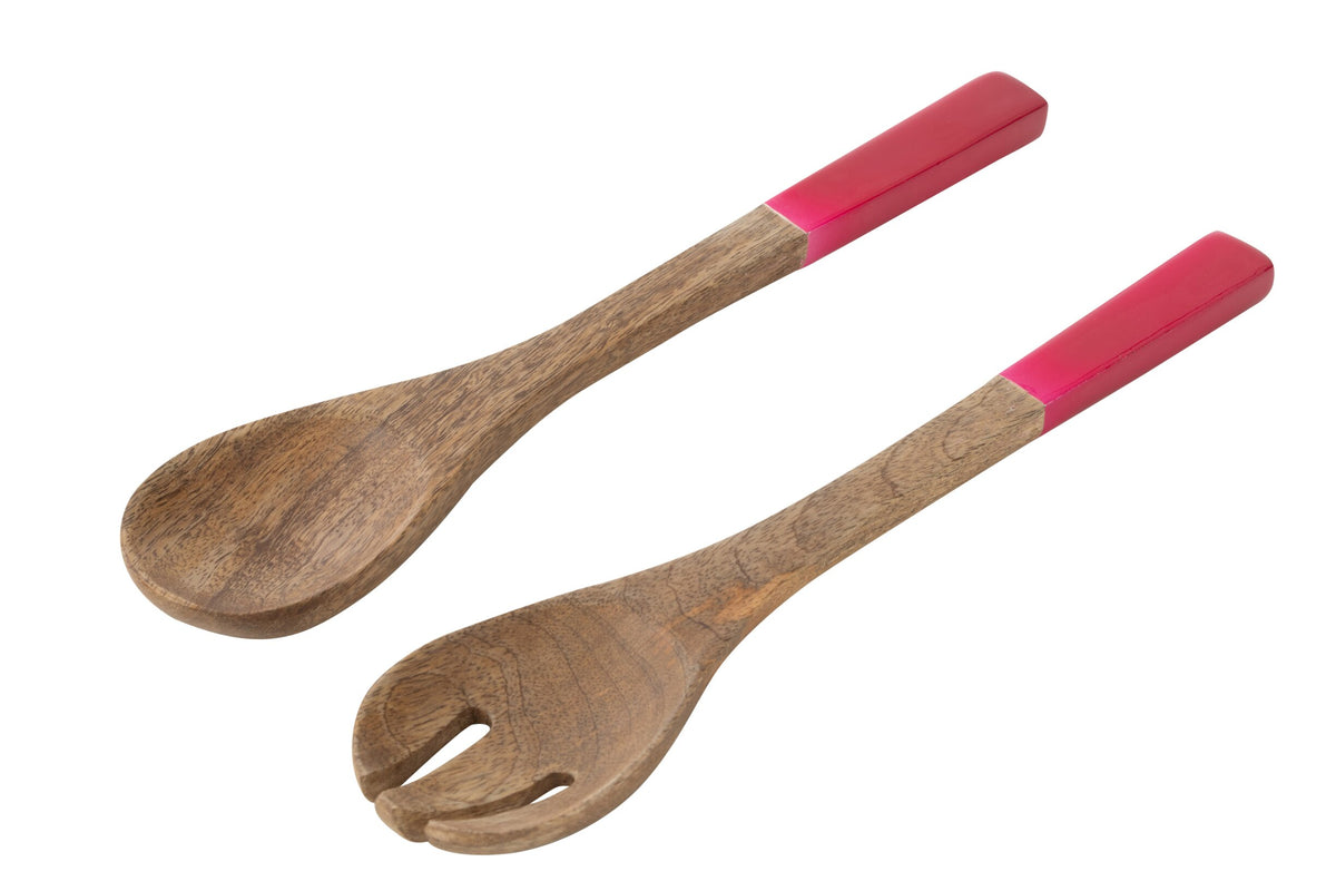 Set 2 Mestoli Per Insalata Legno Di Mango