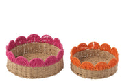 Set 2 vassoi decorativi Rosa/Arancione