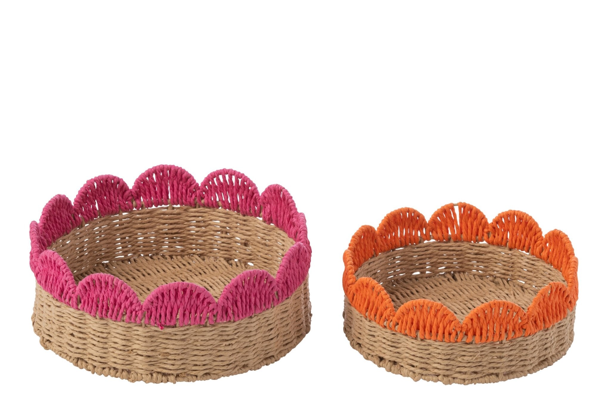 Set 2 vassoi decorativi Rosa/Arancione