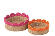 Set 2 vassoi decorativi Rosa/Arancione