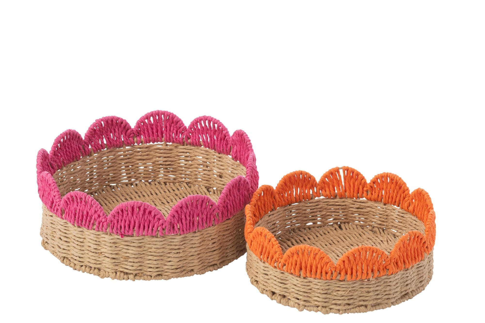 Set 2 vassoi decorativi Rosa/Arancione