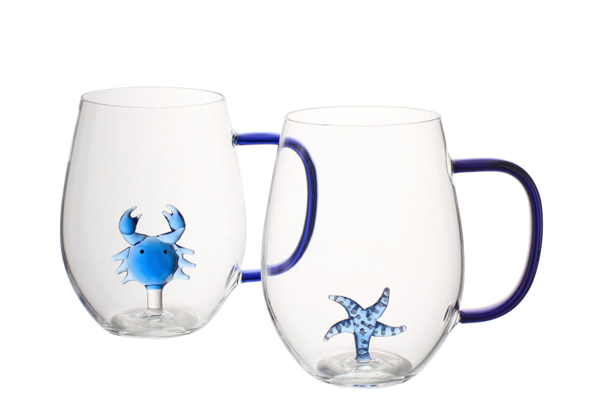 Tazza con granchio in vetro