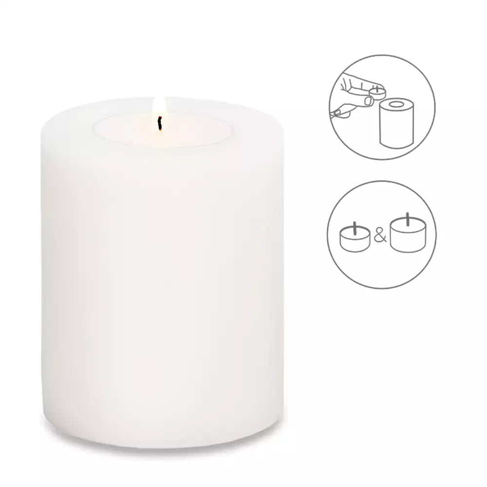 Candela permanente (altezza 9 cm, ø 8 cm), bianco