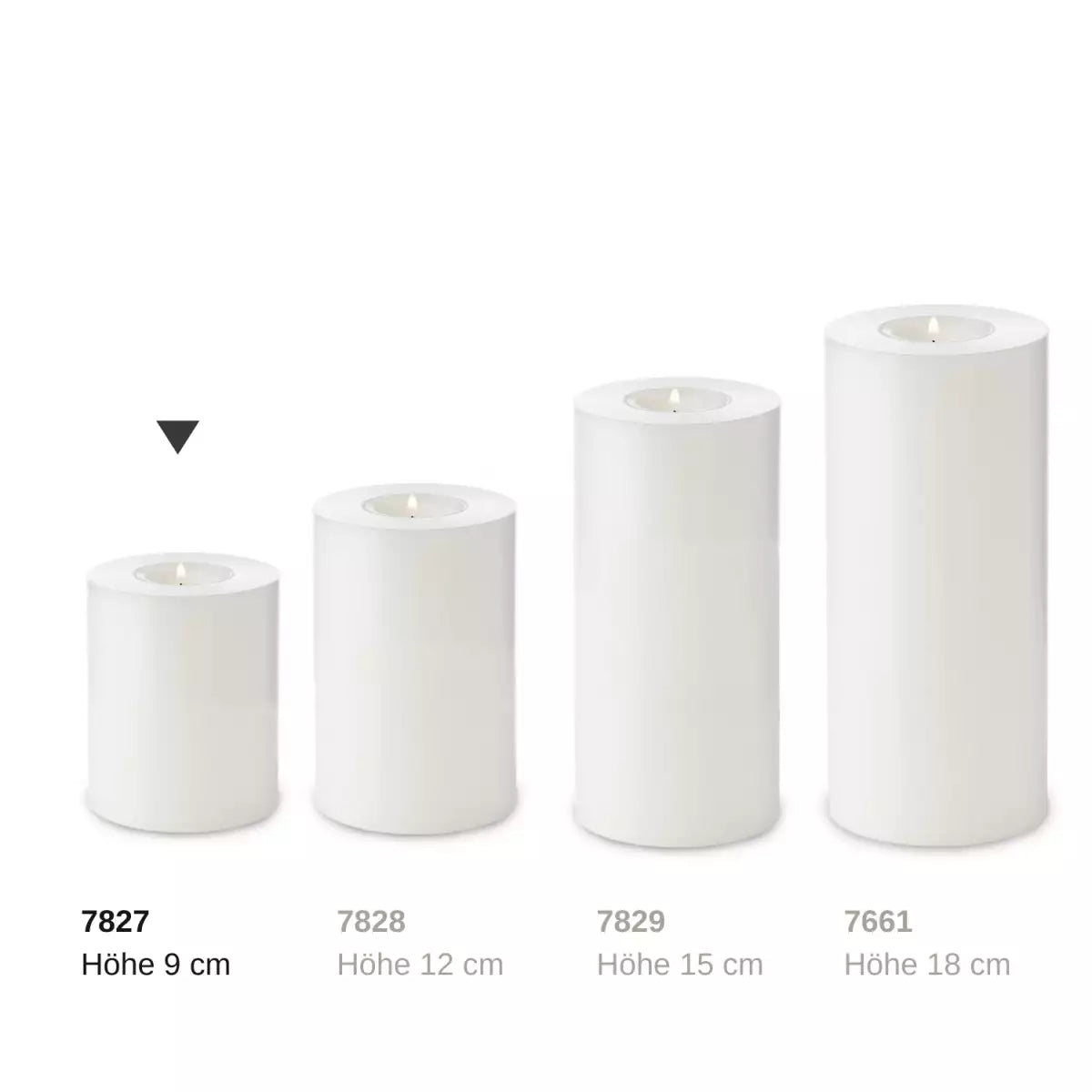 Candela permanente (altezza 9 cm, ø 8 cm), bianco