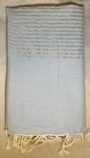 Telo Mare Fouta Lurex Azzurro/Argento