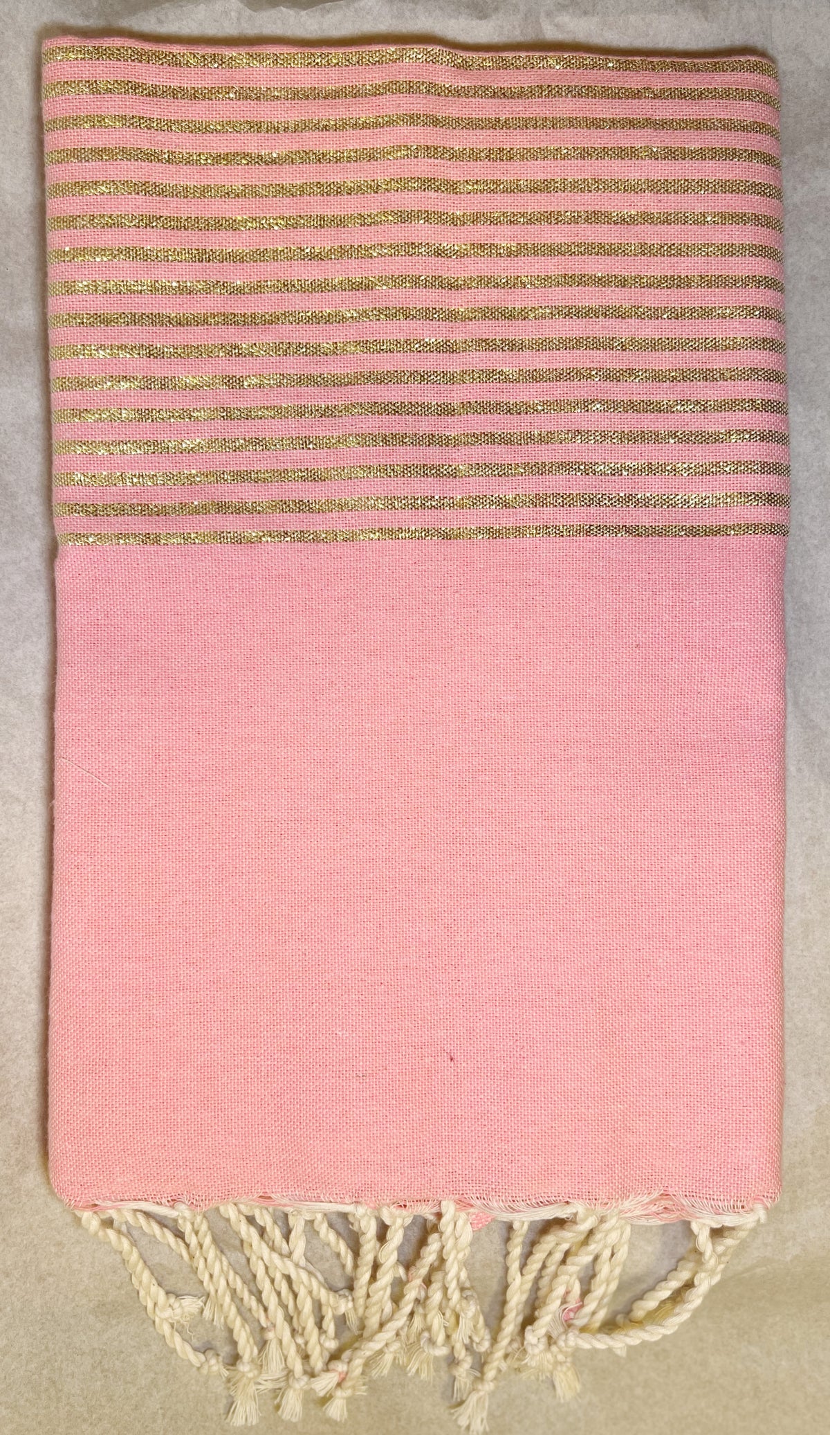 Telo Mare Fouta Lurex Rosa/Oro