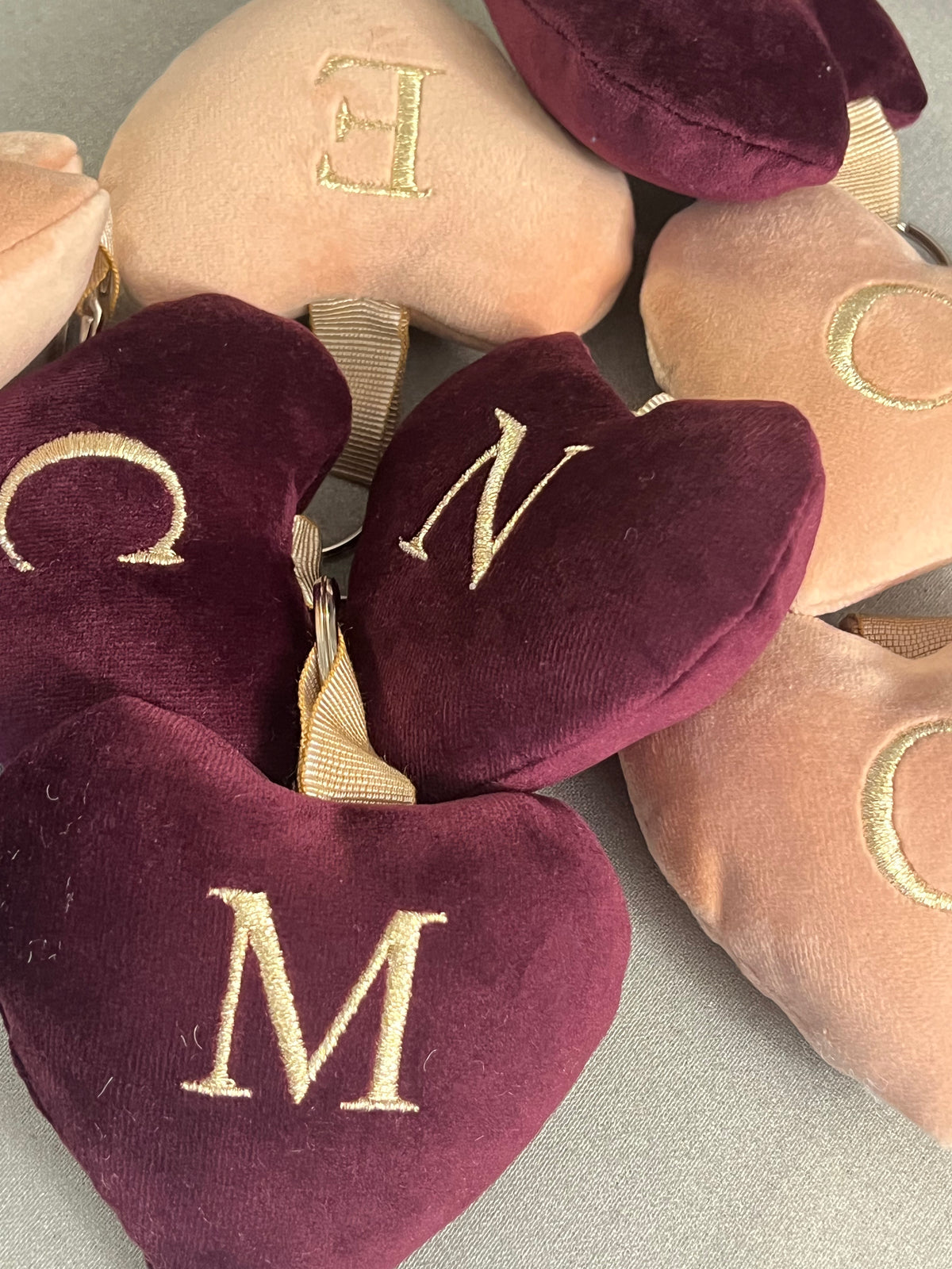 Portachiavi a cuore Velluto personalizzato