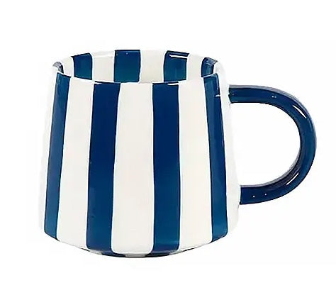 Mug Righe Blu e righe beige