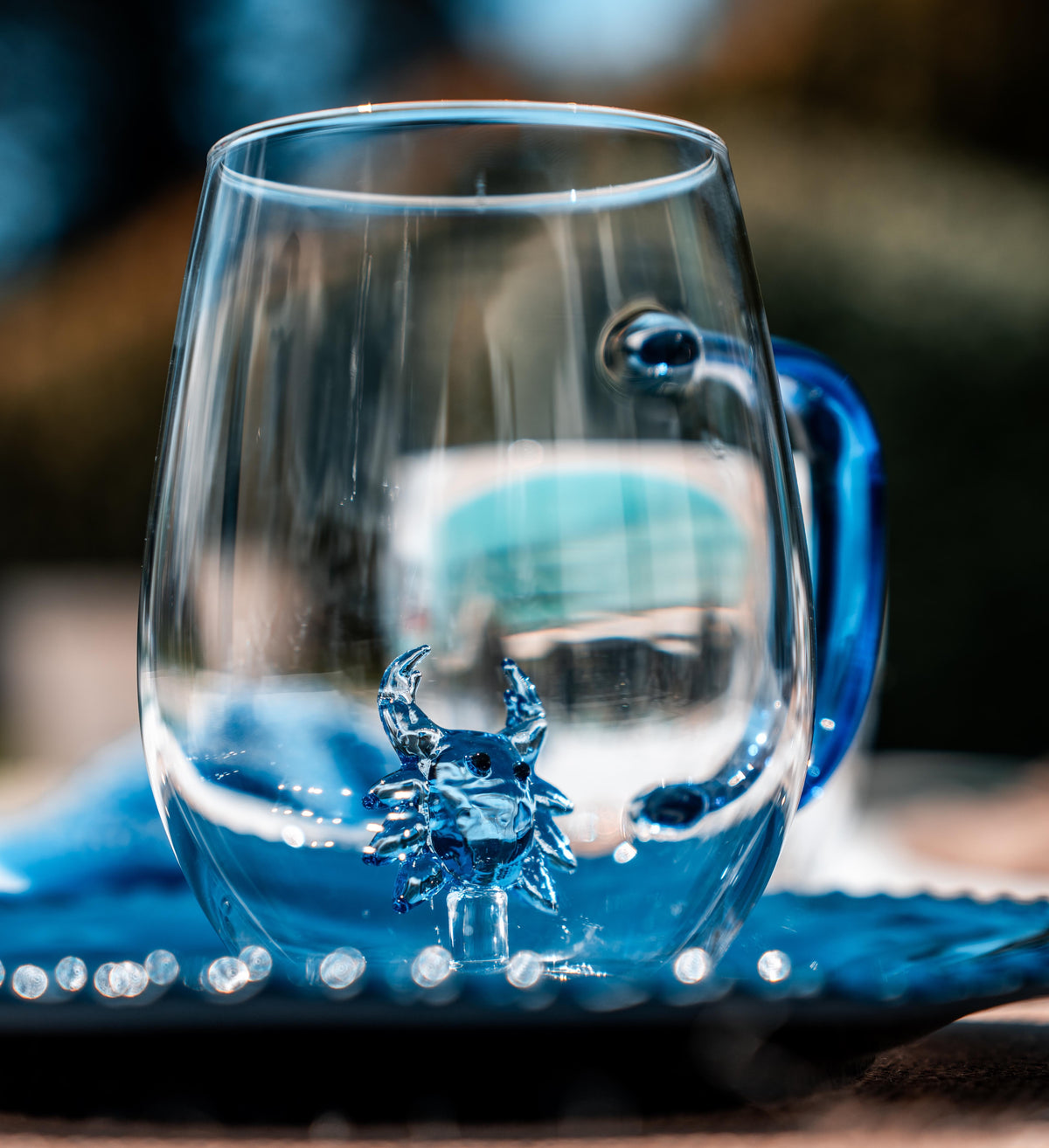 Tazza con granchio in vetro