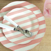 Piatti Dessert righe Rosa