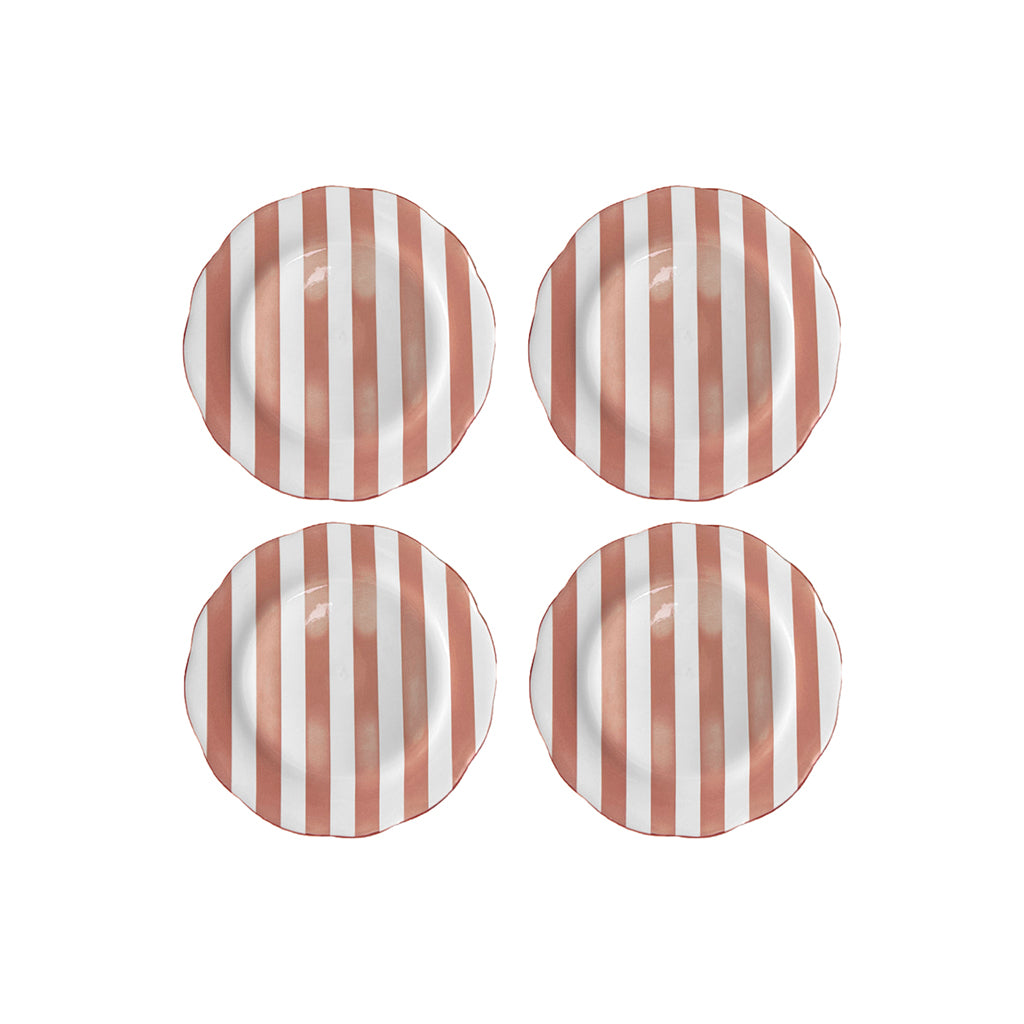 Piatti Dessert righe Rosa
