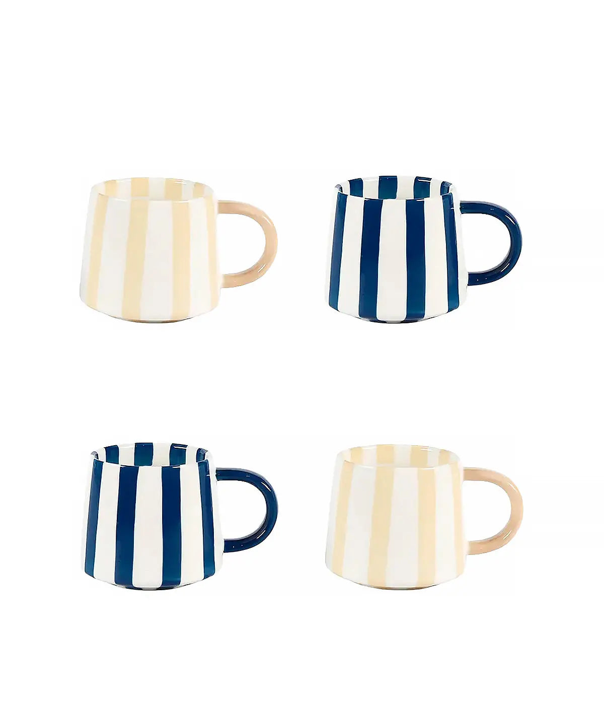 Mug Righe Blu e righe beige