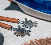 Posate Legno e Stelle Marine Argento