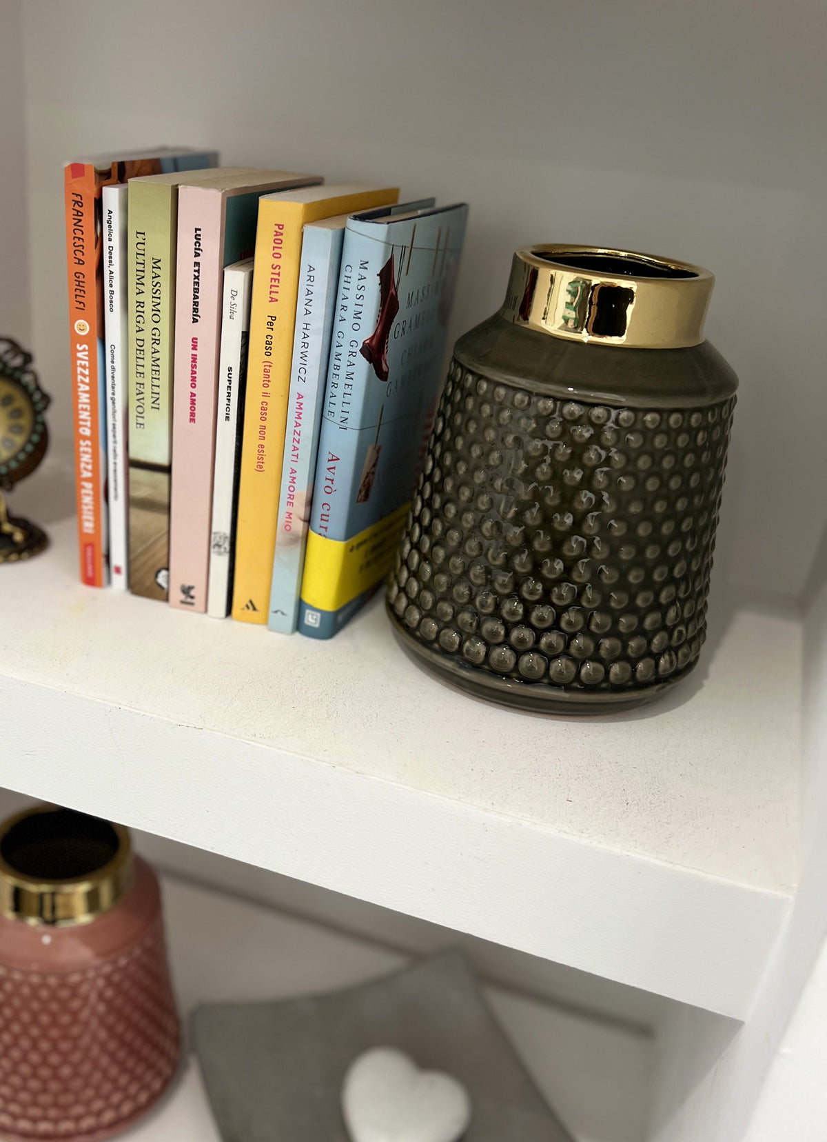 Vaso grande Grigio e Oro