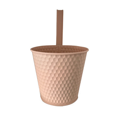Vaso in ferro rosa con gancio