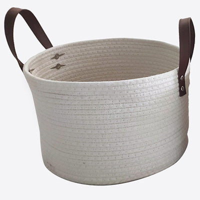 Cesto intrecciato cotone bianco grande