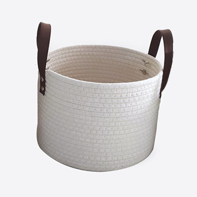 Cesto intrecciato cotone bianco medio