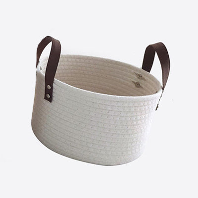 Cesto intrecciato cotone bianco piccolo