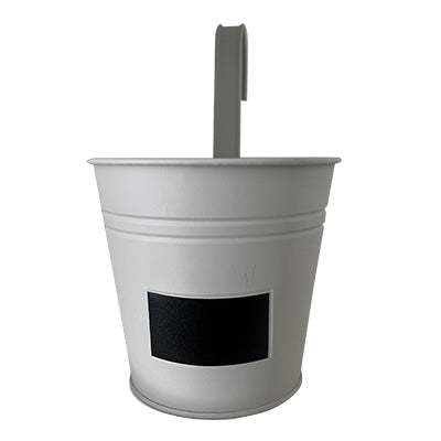 Vaso in ferro Grigio con gancio e lavagnetta medio